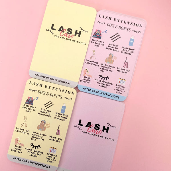 AfterCare Card For Eyelash Extension - 50 cards