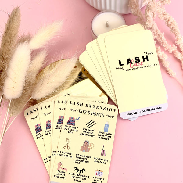 AfterCare Card For Eyelash Extension - 50 cards